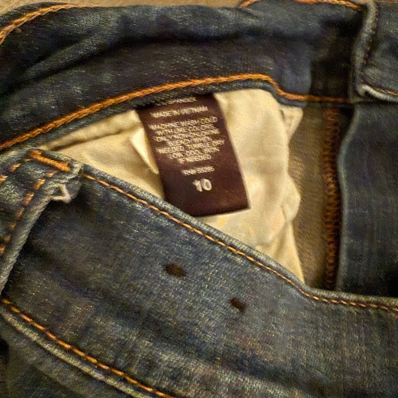 Express Medium Blue Denim Jean Shorts Size 10 - Picture 4 of 5